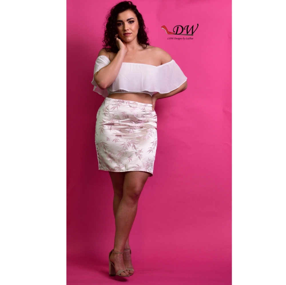 Brocade/satin pencil skirt